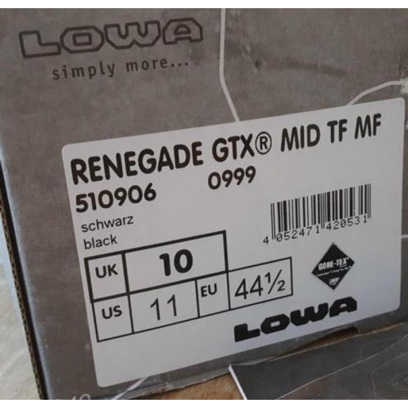 Lowa Renegade GTX maat 44.5 nieuw!